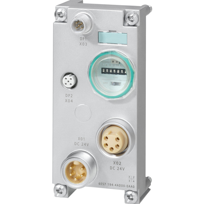 SIEMENS6ES7194-4AD00-0AA0SIMATIC DP, Connection module for PROFIBUS interface module ET 200 PRO; M12/7/8", 2x M12 and 2x 7/8", integrated address setter and terminating resistor for PROFIBUS DP