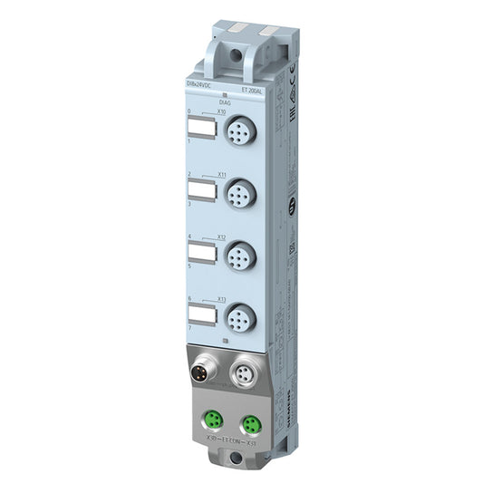 SIEMENS6ES7143-6BH00-0BB0SIMATIC ET 200eco PN, DIQ 16x 24 V DC/0.5 A/2 A, M12-L, 8x M12, double assignment, input type 3 (IEC 61131)