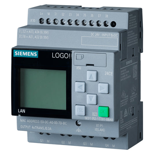 6ED10521FB080BA1LOGO! 230RCE,logic module, display PS/I/O: 115V/230V/relay, 8 DI/4 DQ