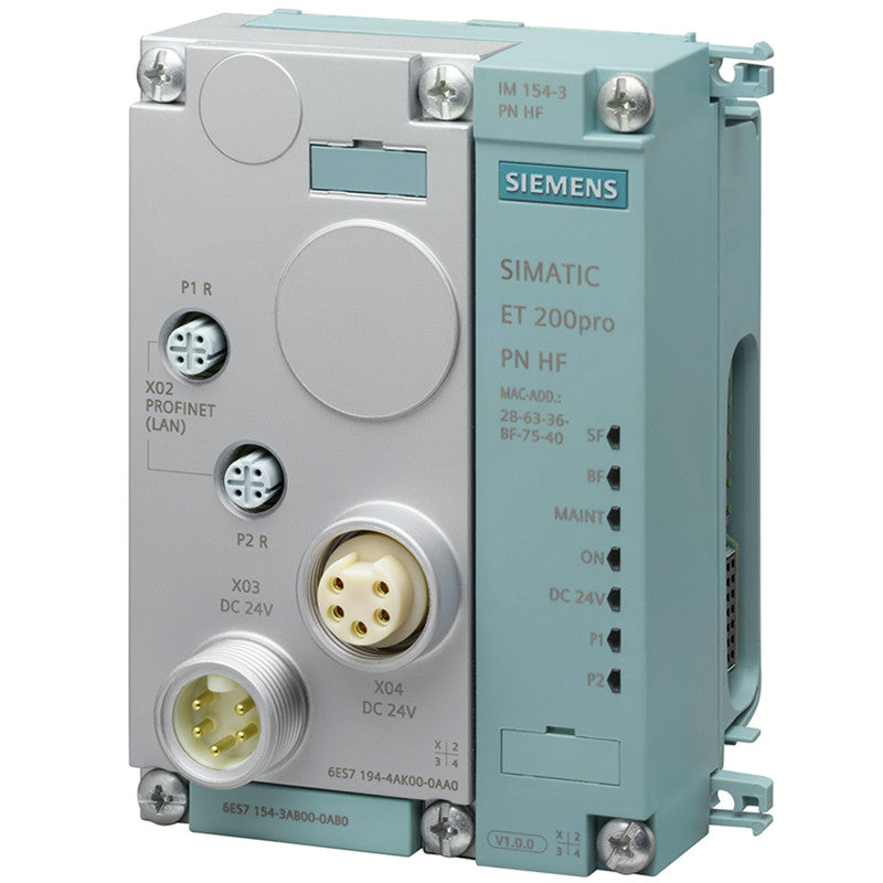 SIEMENS6ES7154-8AB01-0AB0SIMATIC DP, IM154-8 PN/DP CPU f. ET200 PRO, 384 KB work memory, Int. PROFINET interface, Int.