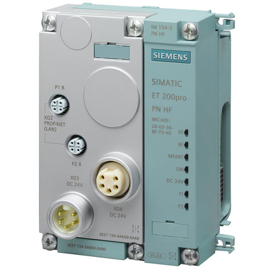 SIEMENS6ES7154-8AB01-0AB0SIMATIC DP, IM154-8 PN/DP CPU f. ET200 PRO, 384 KB work memory, Int. PROFINET interface, Int.