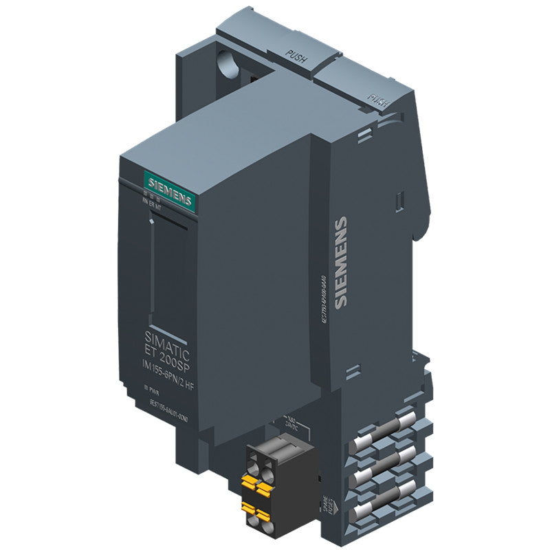 SIEMENS6ES7155-6AU01-0CN0SIMATIC ET 200SP, PROFINET, 2-port interface module IM 155-6PN/2 High Feature, 1 slot for BusAdapter, max. 64 I/O modules and 16 ET 200AL modules,