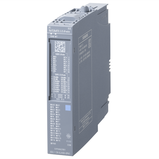 Siemens 6DL1134-6JH00-0PH1 SIMATIC ET 200SP HA, analog input module, AI 16XTC/8XRTD 2-/3-/4-wire HA